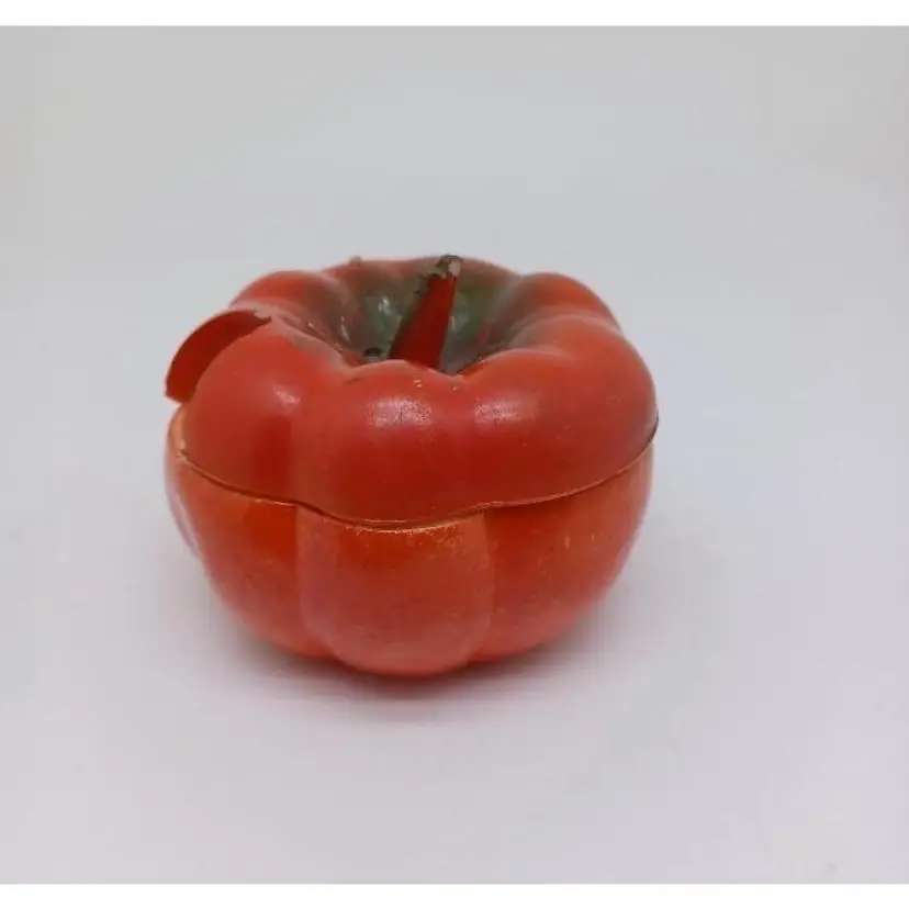 Vintage Tomato Shaped Milk Glass Jam or Jelly Jar