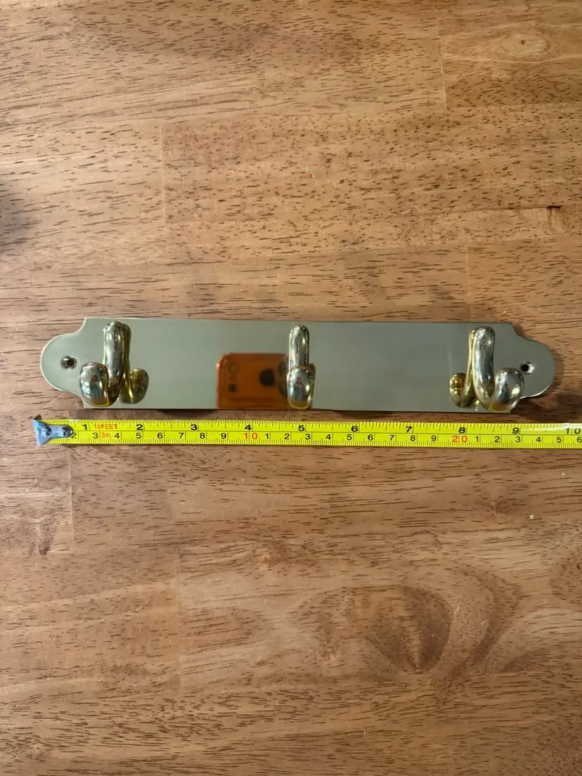 Brass Wall-Mounted Hook Rack