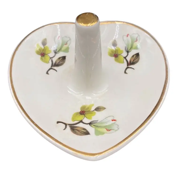 Vtg. Lord Nelson, England, Porcelain Ring Dish with Dogwood Blossoms, 1978, MINT
