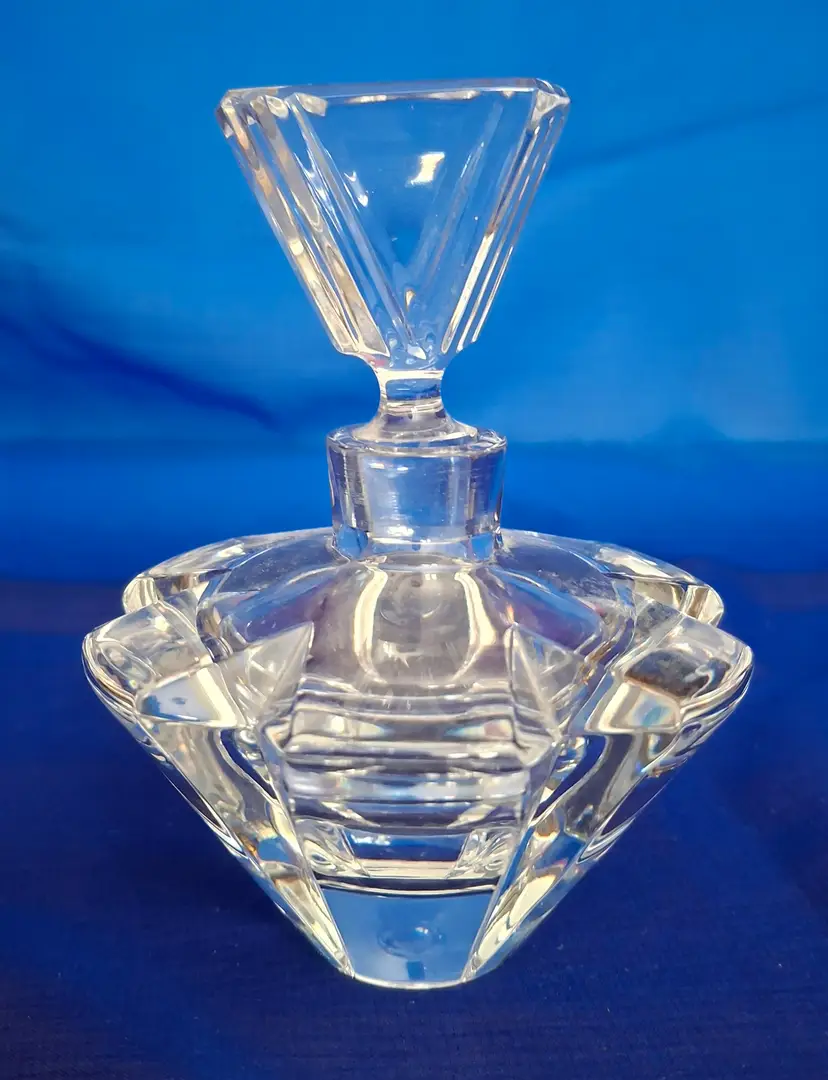 Vintage Crystal Perfume Bottle – Art Deco Style Cut Crystal