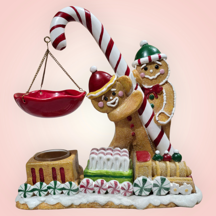 YANKEE CANDLE Gingerbread Men Train WAX MELT TART WARMER Christmas Candy RARE