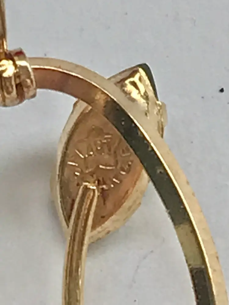 Vtg ART Arthur Pepper Gold 14k GF Jade Mother of Pearl Brooch Floral Leaf Class