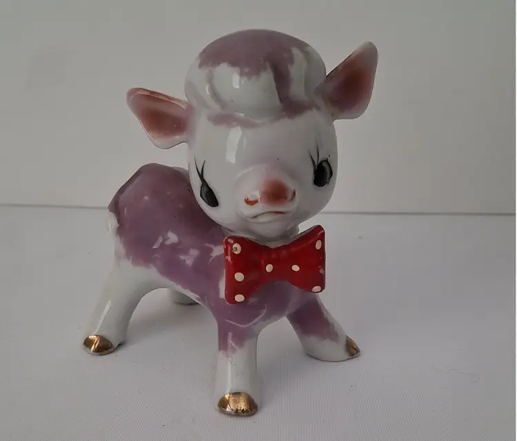 Porcelain Purple Lamb Made in Japan-Rare Find