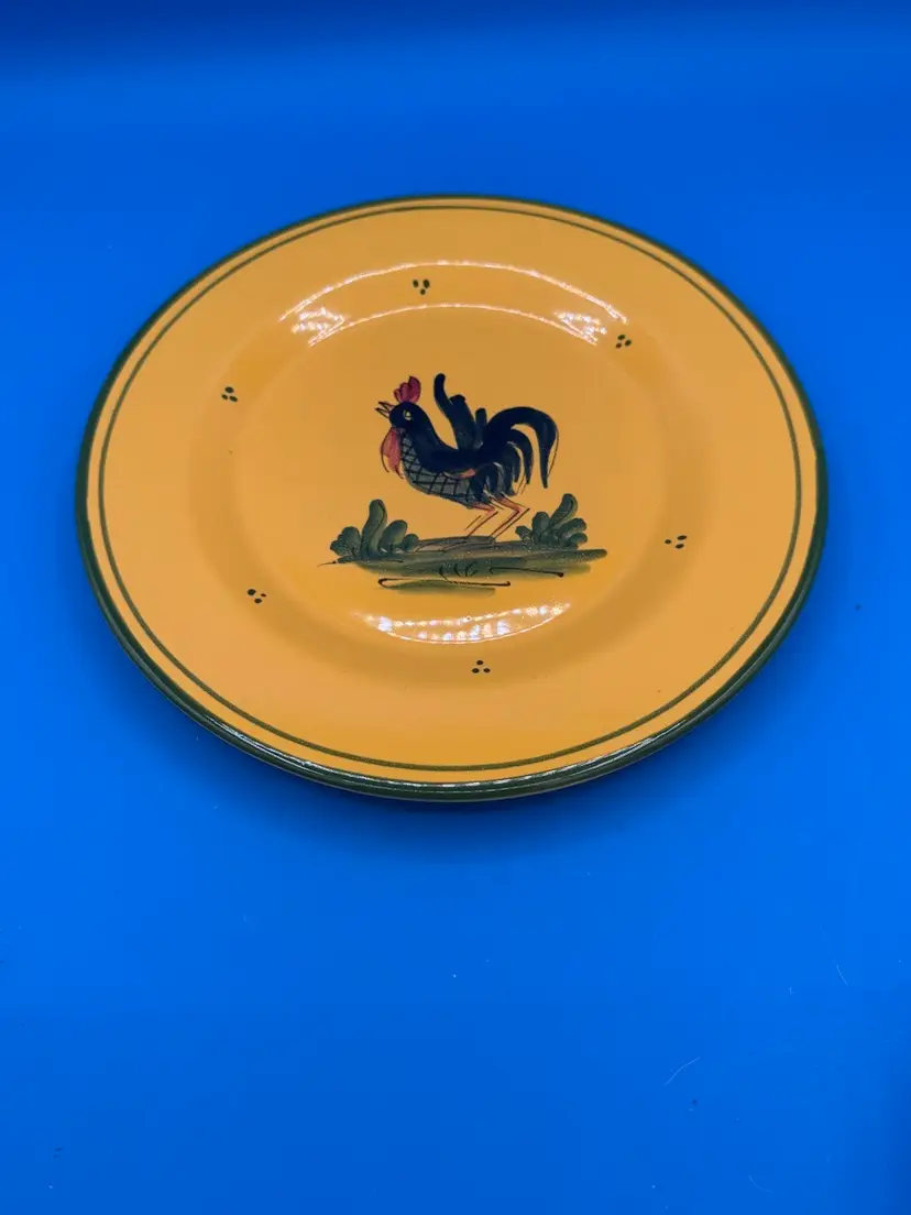 Horchow Rooster Luncheon Plate 8 3/4” Made In Italy Vintage