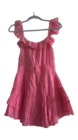 Chelsea & Violet Cassia Guaze Square Neck Ruffle Hem Romper NWT X Small