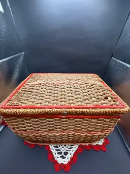 Vintage Sewing Box With Contents