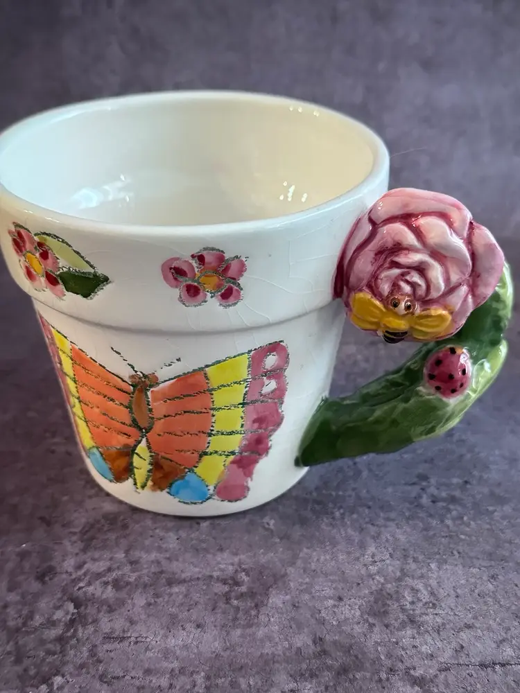 World Bazars Butterfly  Floral Lady Bug Mug