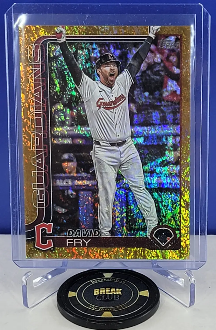 David Fry 2025 Topps Series 2 Gold Rainbow Foil /50 #401 Cleveland Guardians