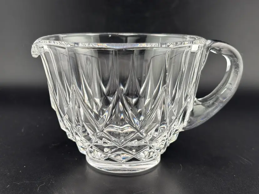 Signed Val St Lambert Crystal Creamer, Nicole Pattern