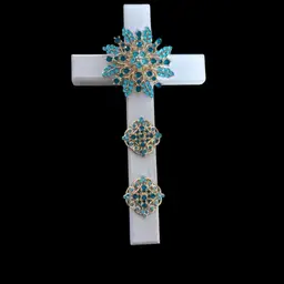 Wooden Cross With Brooches - Made By Me
