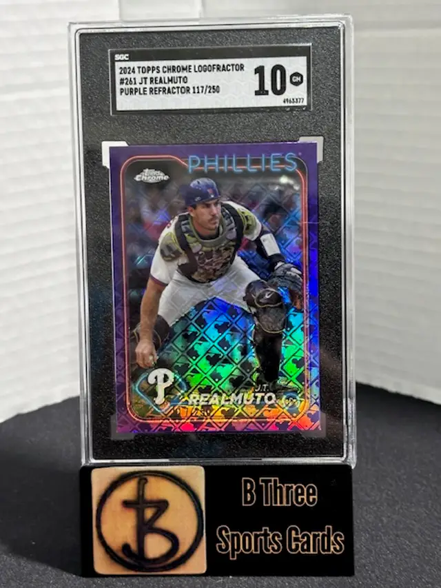 JT REALMUTO 2024 Topps Chrome Logofractor Purple /250 SGC 10 GM Phillies A0599