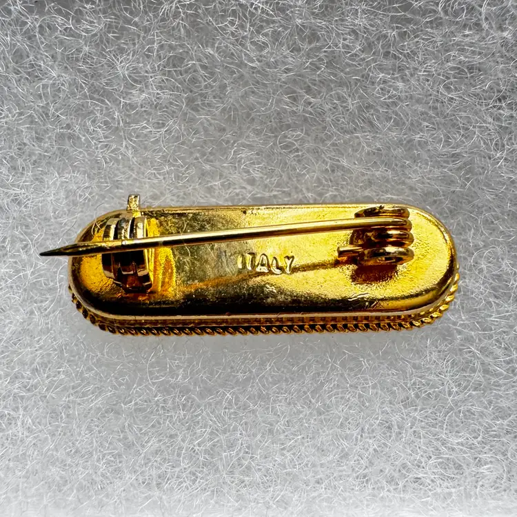 Vintage Italian Oval Micro Mosaic Floral Bouquet  Brooch, Absolutely Beautiful, Measures 1.25”x.50”