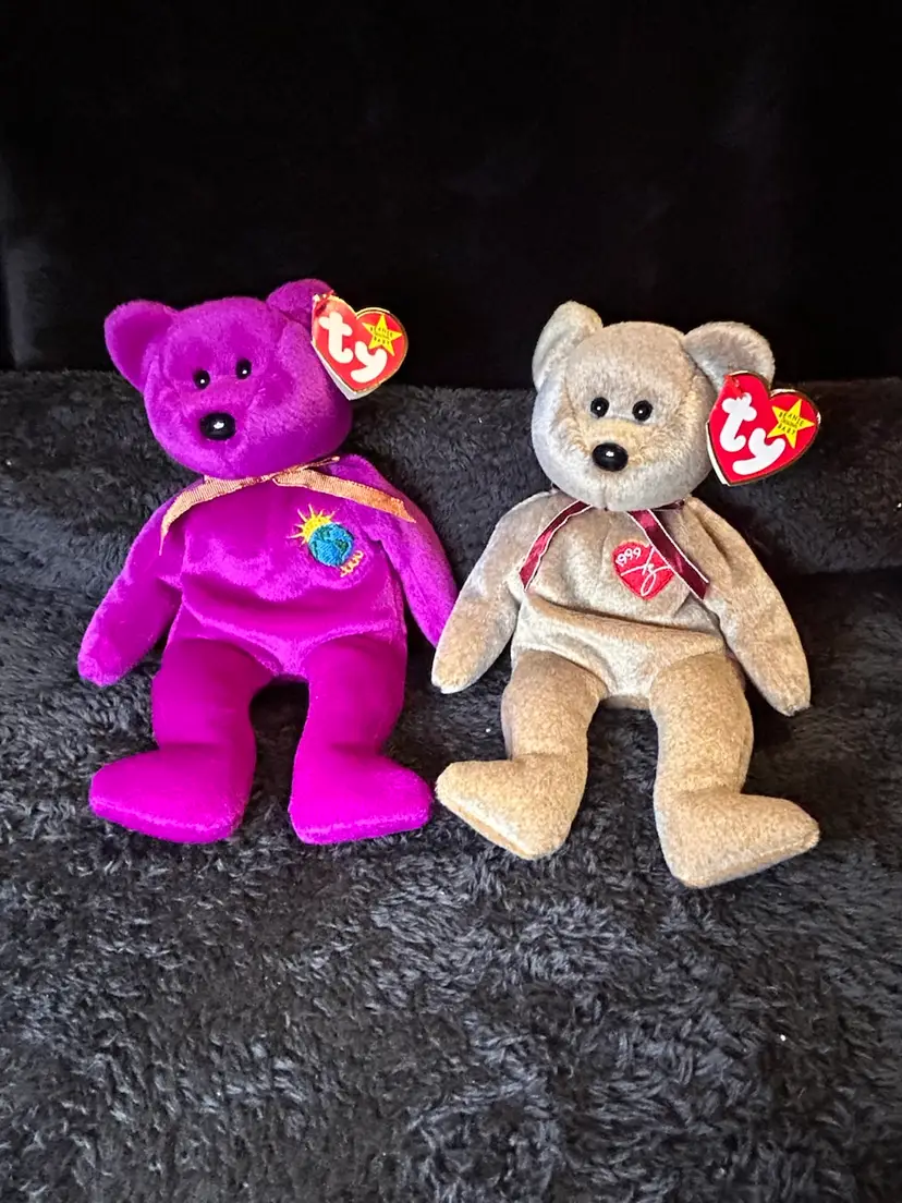 A Set Including Ty Millennium Bear 2000 And 1999 Signature Bear