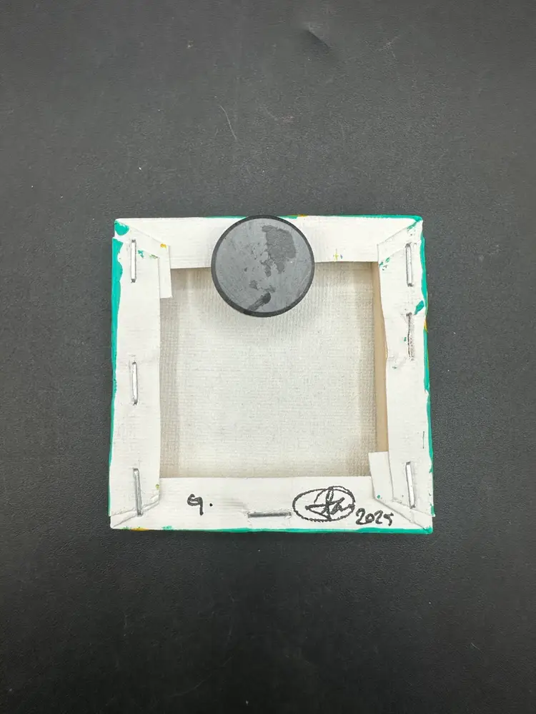 “Ice Box Art” Letter G - Miniature Abstract Painting, Made By Me, OOAK Amanda Montague 3” Square Magnet