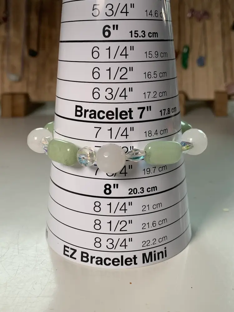 Mixed Gemstone and Crystal Beaded Stretch Bracelet