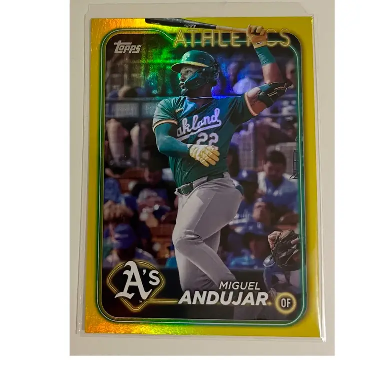 Miguel Andujar Yellow Rainbow Foil Color Match Oakland Athletics