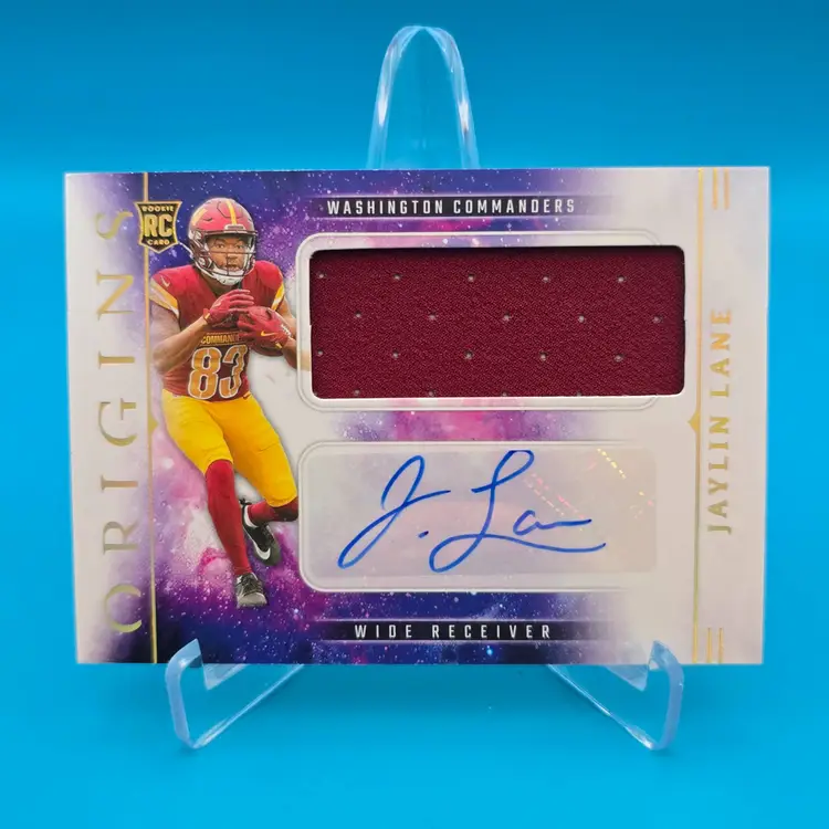 Jaylin Lane 2025 Panini Origins RPA Rookie RC Jumbo Jersey Patch Auto Washington Commanders