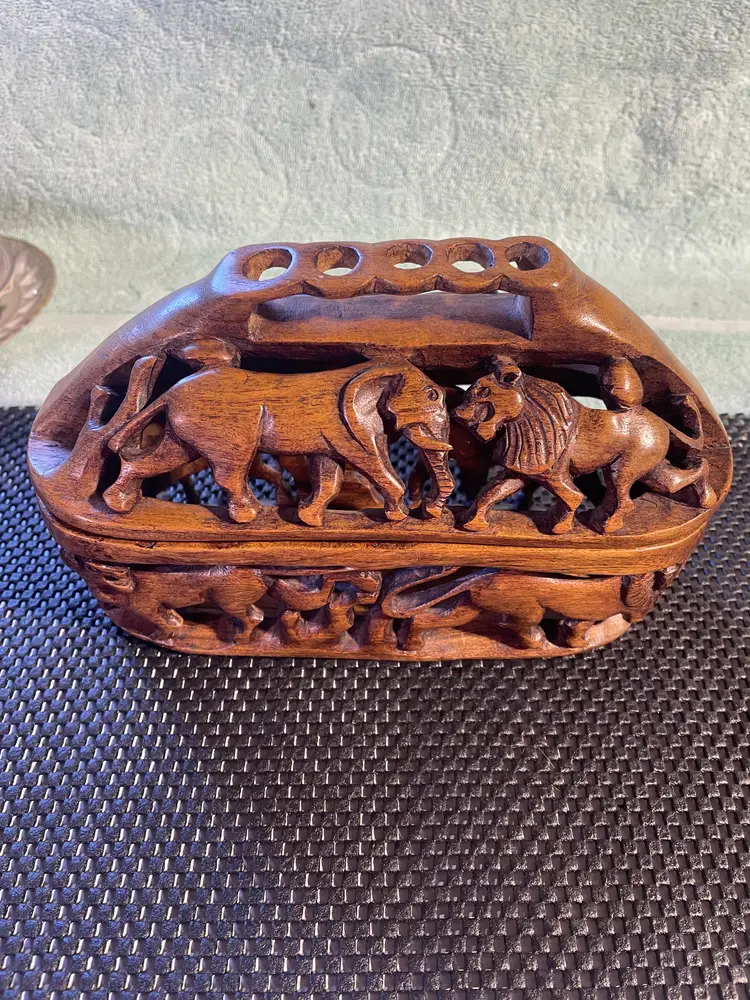 Hand carved box from Africa