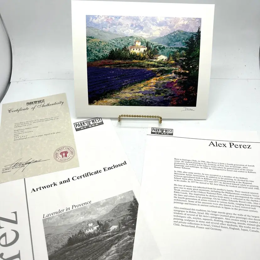 Lavender in Provence Seriolithograph by Alex Perez 2002 Signed COA Bio