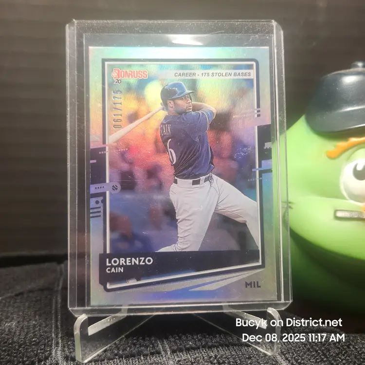 2020 Panini Donruss Career Stats - Lorenzo Cain Milwaukee Brewers 61/175