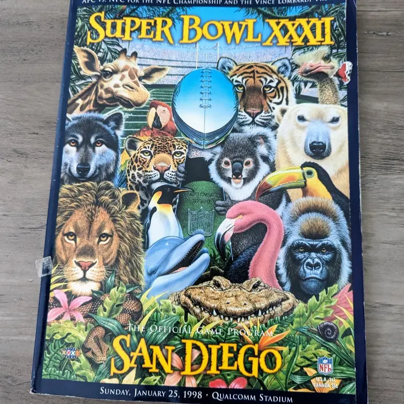 Vtg NFL 1998 Official Game Program Of Super Bowl XXXII Denver Broncos Green Bay Packers