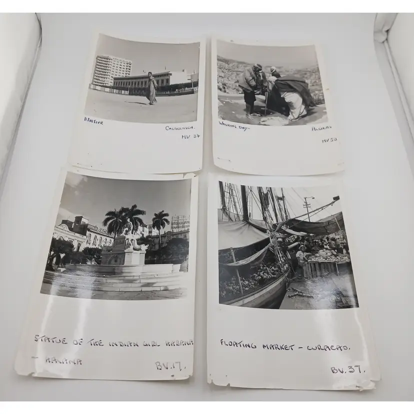 Vintage B&W photographs of exotic places - Casa Blanca, Algiers, Curacao & Havana - Rare