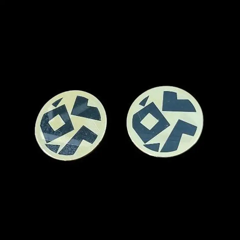 Geometric Clip On 1986 Earrings Vintage Avon Gold Tone Circle Hologram Style