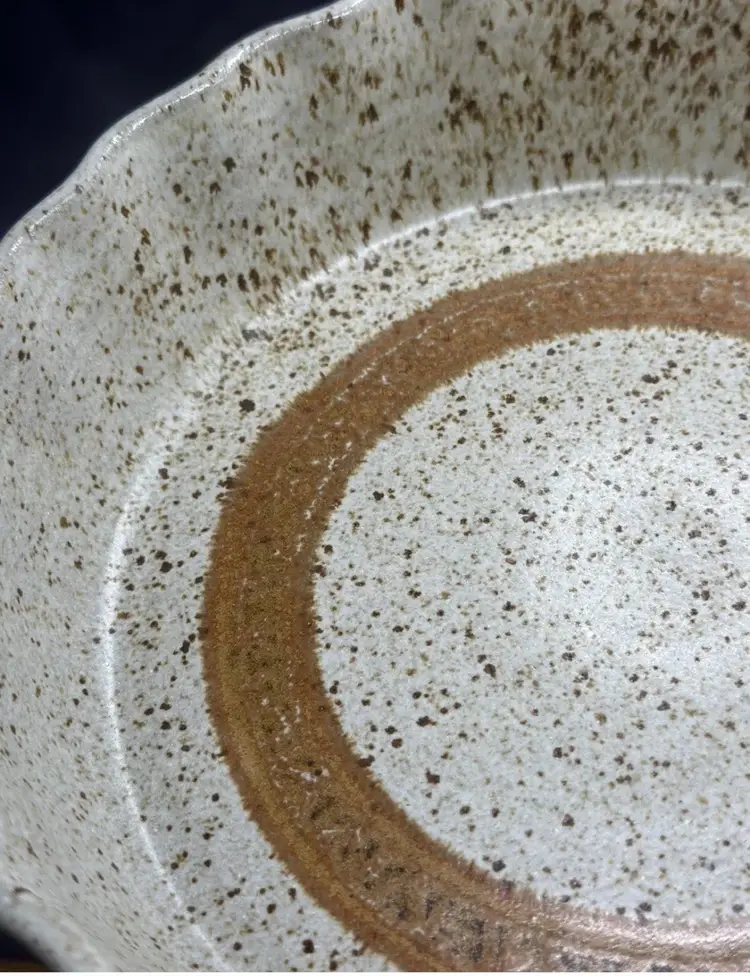 SALE Vintage ARLENE SOLOMON Art Pottery Pie Serving Dish Speckled Stoneware