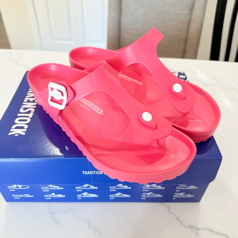 Birkenstock Red Flip Flop Sandals Mens Size 10