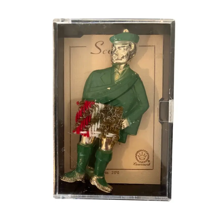 Vintage Scottish Tartan Gentleman Can & Bottle Opener In Box By Crownmark 4.25”