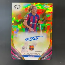 Alexia Putellas 2023/24 Topps Chrome UWCL Sapphire Gold /50 Autograph Barcelona Soccer Card