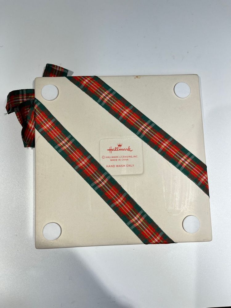Hallmark Christmas Trivet- "Merry Are the Moments"- 6” Square