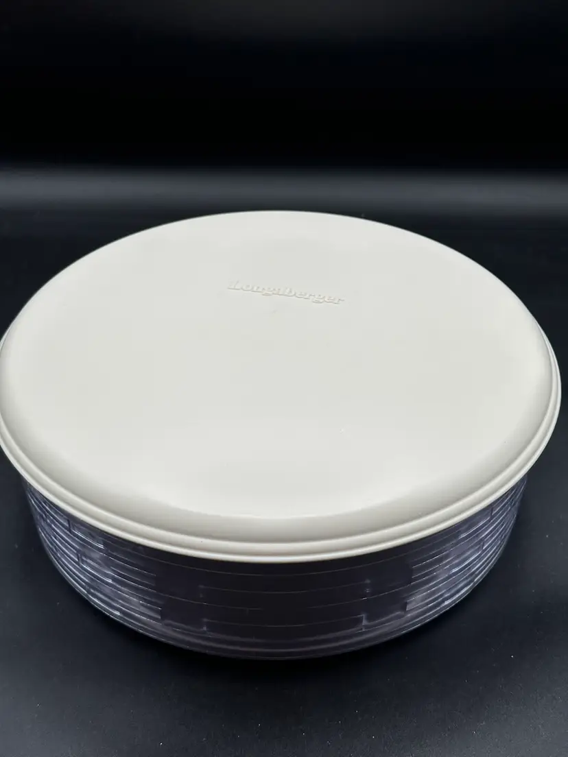 Longaberger Chip & Dip Lidded Protector Round Serving Basket 40803 40804