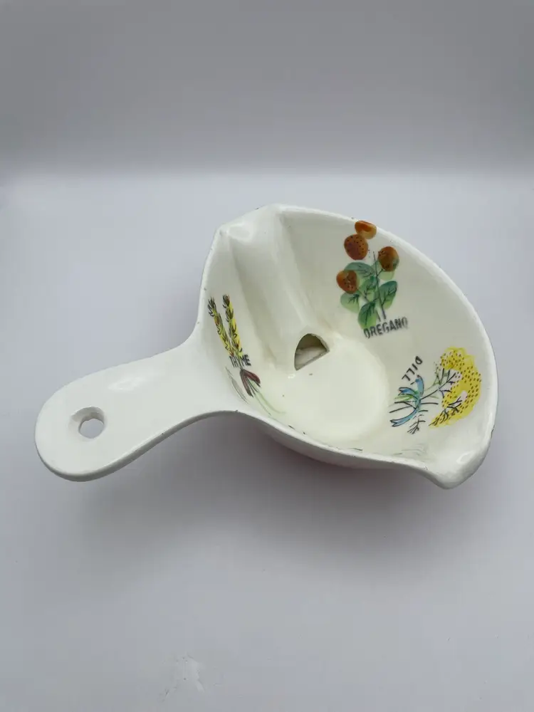 Vintage, Ceramic, Gravy Separator/Boat, Herbs, Pink Base, Our Own Import, Japan