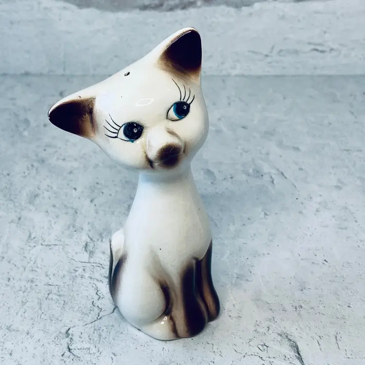 Vintage Siamese Cat 3 Pc. Set-Salt & Pepper, Toothpick Holder