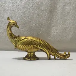 Vintage Gold Gilt Pheasant Syroco MCM Hollywood Regency Peacock Bird Figurine