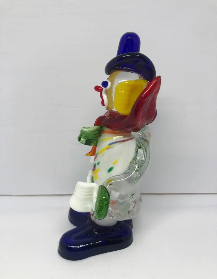 Murano Hand-Blown Art Glass Clown Figurine