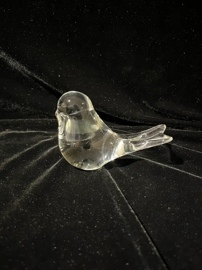 #1706 - Clear Glass Bird Paperweight