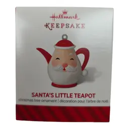 2014 Hallmark Santas Little Teapot Keepsake Miniature Ornament IOB QXM8536