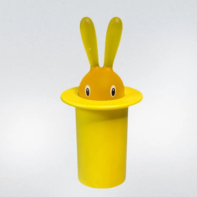 Yellow Magic Bunny Toothpick Holder A Stefano Giovannoni Design 1998 A di Aiessi  Thermoplastic Resin Italy 6-1/4” T x 3” W