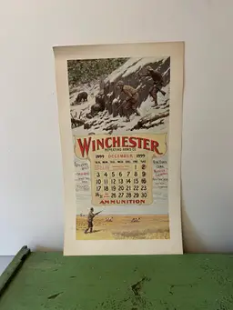 Winchester Ammunition 1899 Calendar Frost “We’ve Got Him Sure” 1960s VTG Reprint