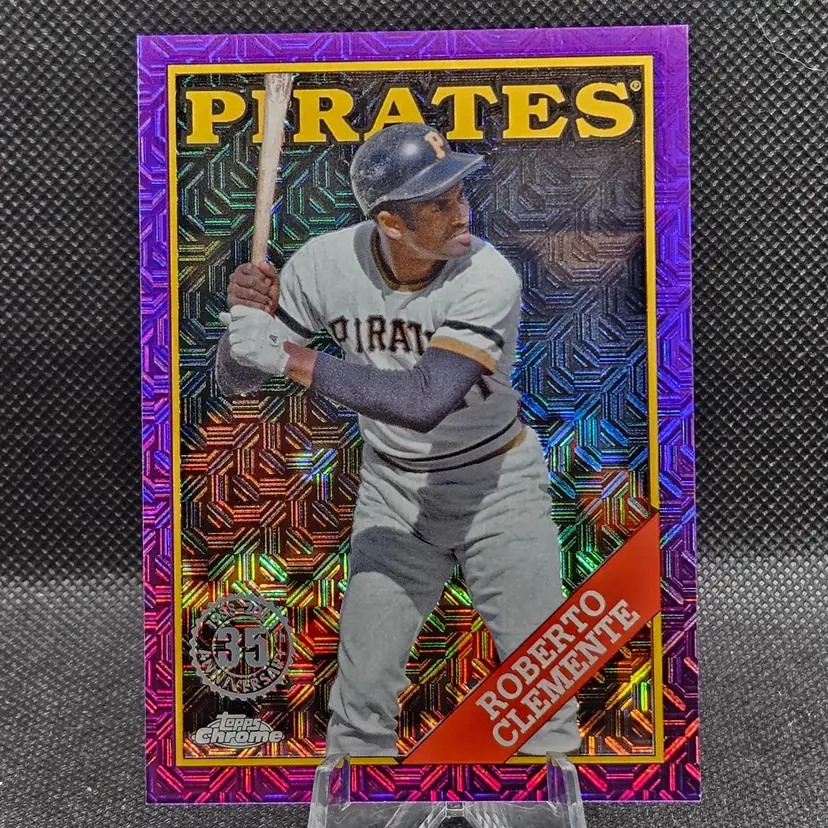 Roberto Clemente 2023 Topps Silver Pack Purple Mojo /75