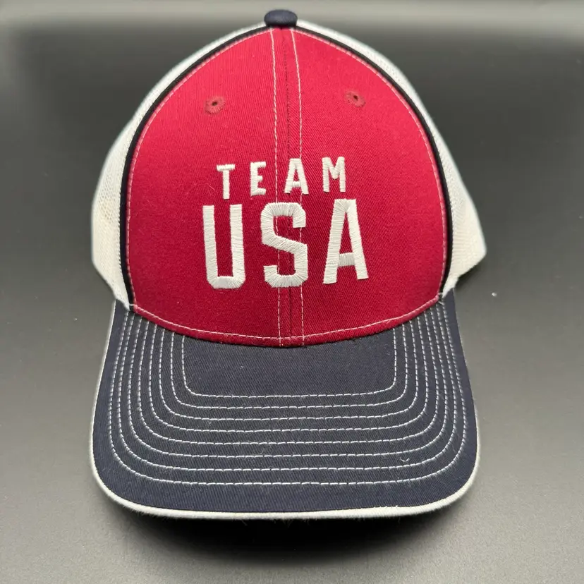 Team USA Trucker Hat Cap Mesh Snapback Embroidered Olympics Support Adjustable