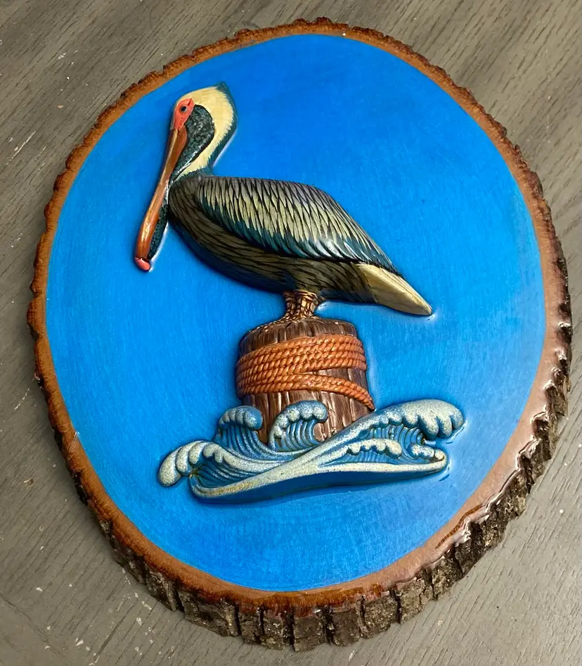 Pelican Coastal Wall Art Decor Handmade