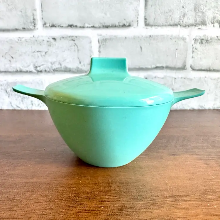 Vintage Melamine Newport By Westinghouse Turquoise Lidded Sugar Bowl