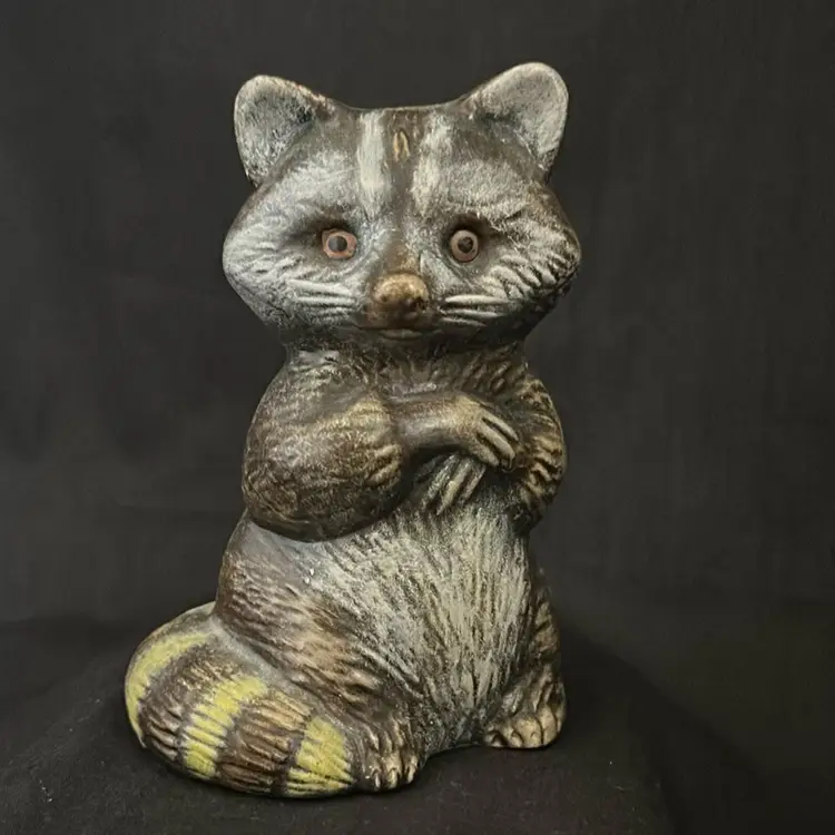 Reggie Raccoon, Mold Made, Ceramic, Clay, Figurine Ornament