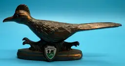 Road-Runner Bronze over Metal Souvenir of New Mexico MCM State Bird of New Mexico