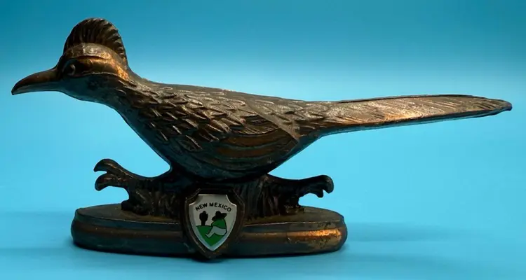 Road-Runner Bronze over Metal Souvenir of New Mexico MCM State Bird of New Mexico