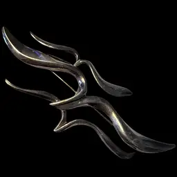 Birds In Flight 23.86 Grams Sterling Silver Brooch 4.25”