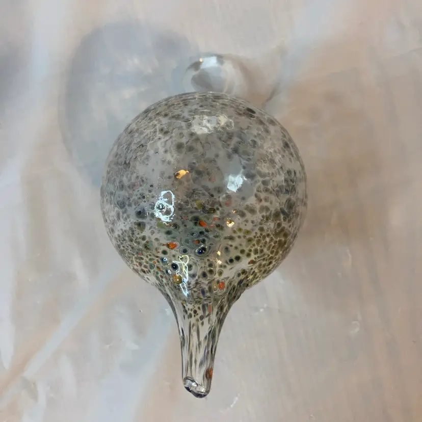 5” Hand Blown Glass Watering Globe! Open bottom on stem! UV Reactive! 😎